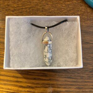 Black Rope Necklace W/ Dangling Charm